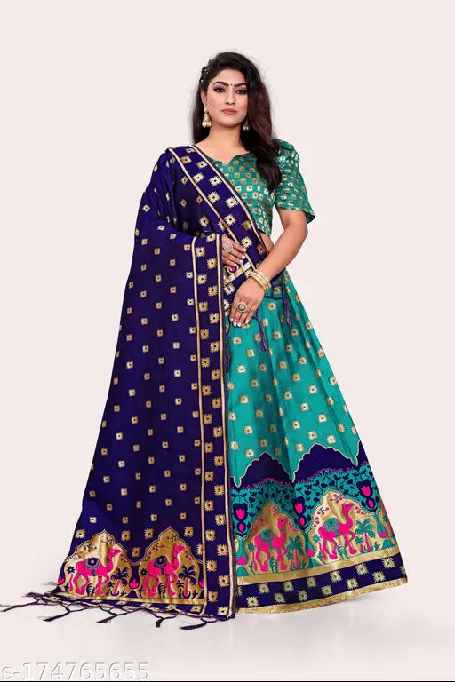 DISHWA FASHION BANARASI LEHENGA CHOLI WITH DUPATTA